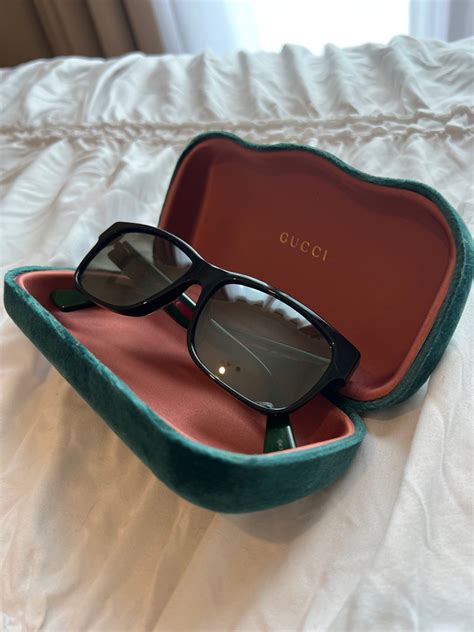 Gucci Grey Rectangular Men's Sunglasses GG0340SA 001 57